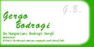 gergo bodrogi business card